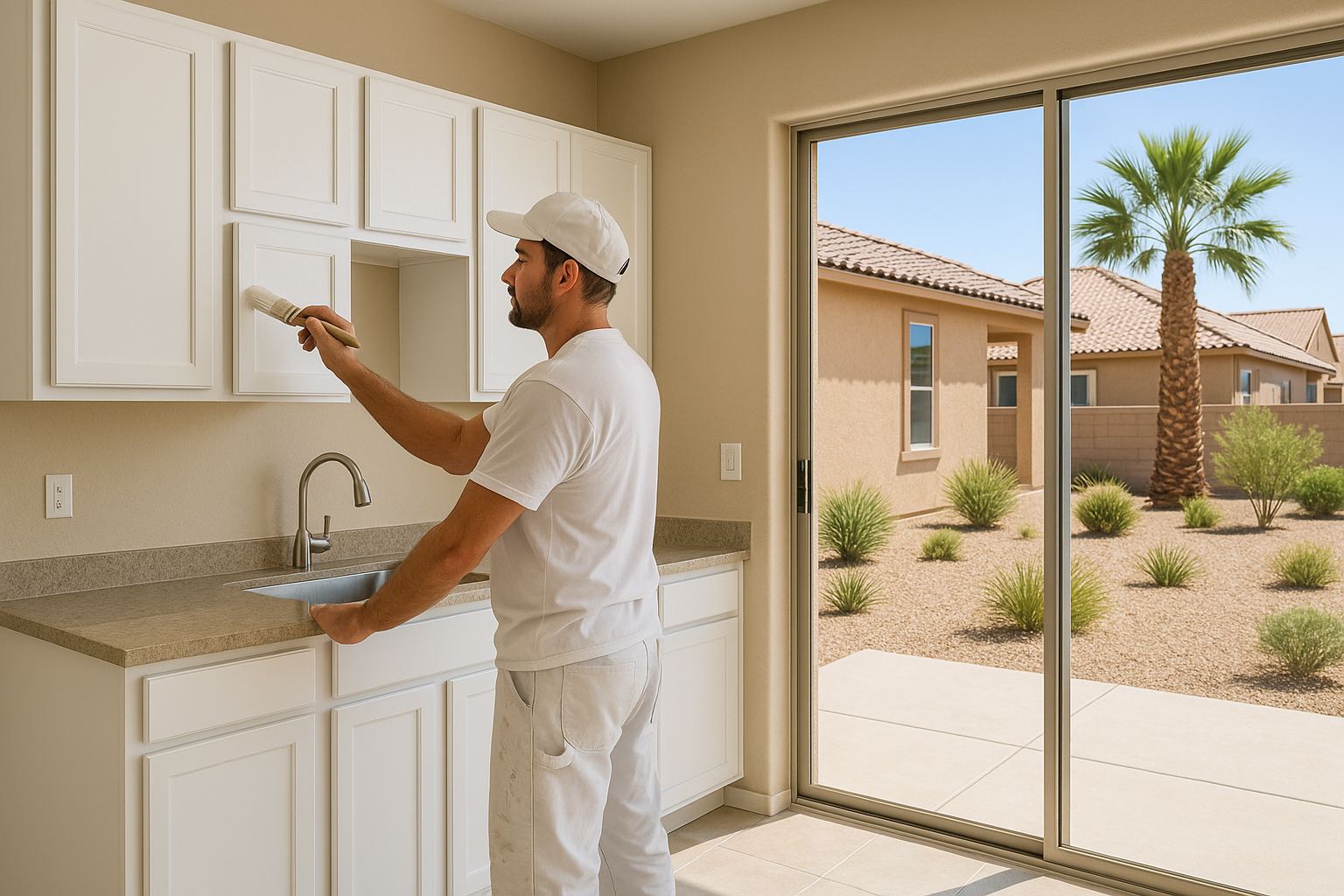 Cabinet refacing in a Henderson, NV rental property kitchen